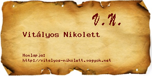 Vitályos Nikolett névjegykártya